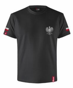 Oryginalna Koszulka z Nadrukiem xPatriot Orzeł i Flaga – Czarna