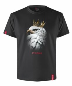 Oryginalna Koszulka z Nadrukiem xPatriot Orzeł w Koronie POLSKA – Czarna