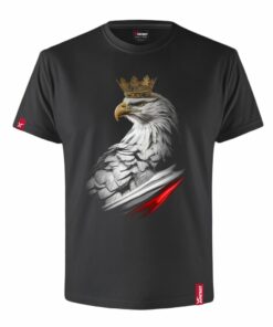 Oryginalna Koszulka z Nadrukiem xPatriot Orzeł w Koronie – Czarna