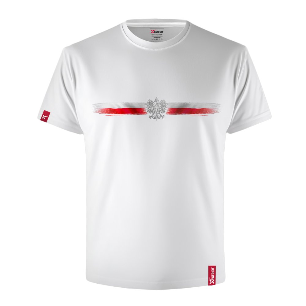 Oryginalna Koszulka z Nadrukiem xPatriot Orzełek Biała z Flagą