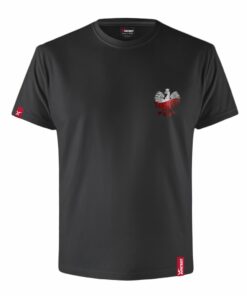 Męska Koszulka Czarna Patriotyczna xPatriot – Orzełek Biało-Czerwony