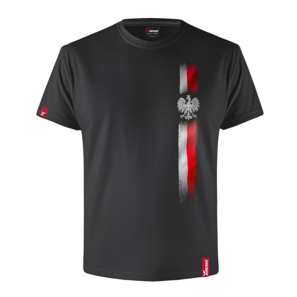 Oryginalna Koszulka z Nadrukiem xPatriot Orzełek z Flagą – Czarna