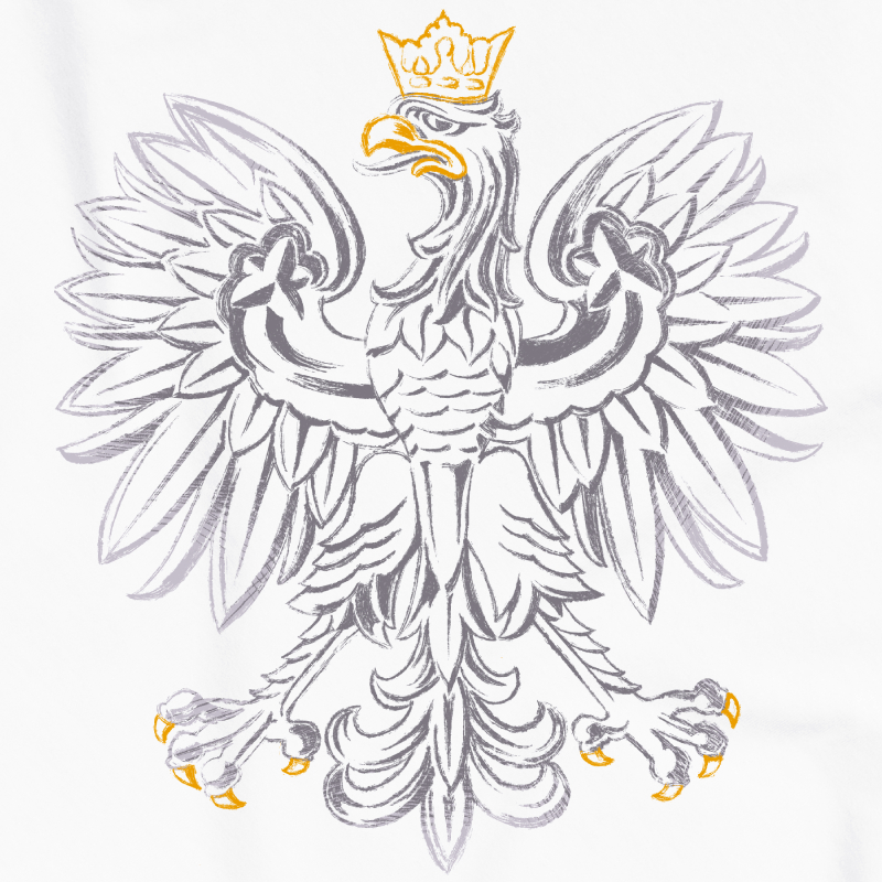 Dziecięca Biała Koszulka Patriotyczna xPatriot – Orzeł Biały z Koroną