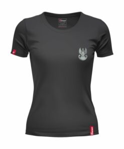 Damska Czarna Koszulka Patriotyczna xPatriot – Orzełek Wojska Polskiego