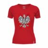 Damska Czerwona Koszulka Patriotyczna xPatriot Orzeł w Koronie na Artystycznym Tle