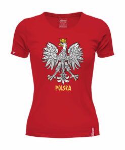Damska Czerwona Koszulka Patriotyczna xPatriot Orzeł w Koronie – Polska