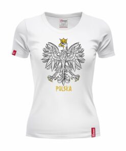 Damska Koszulka Biała Patriotyczna xPatriot Orzeł w Koronie – Polska