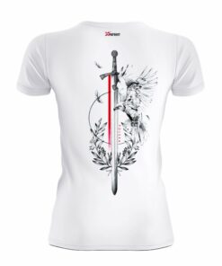 Damska Koszulka Biała Patriotyczna xPatriot Polska z mieczem i orłem