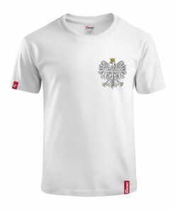 Dziecięca Biała Koszulka Patriotyczna xPatriot Klasyczny Orzeł w Koronie