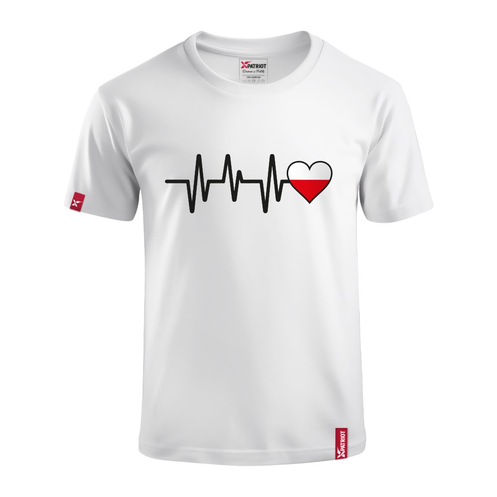 Dziecięca Biała Koszulka Patriotyczna xPatriot Linia Życia Polska