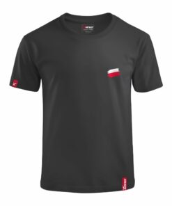 Dziecięca Czarna Koszulka Patriotyczna xPatriot Artystyczna Flaga Polski