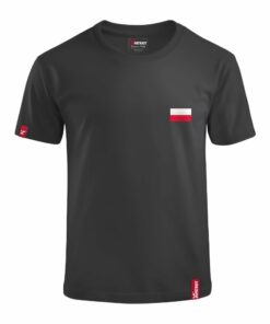 Dziecięca Czarna Koszulka Patriotyczna xPatriot Flaga Polski