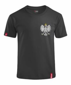 Dziecięca Czarna Koszulka Patriotyczna xPatriot Klasyczny Orzeł w Koronie