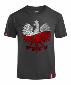 Dziecięca Czarna Koszulka Patriotyczna xPatriot Orzeł Biały