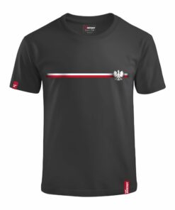 Dziecięca Czarna Koszulka Patriotyczna xPatriot Pas Narodowy z Orłem