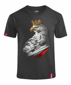 Dziecięca Czarna Koszulka Patriotyczna xPatriot Pas Orzeł Królewski Polska