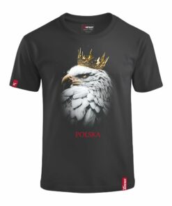 Dziecięca Czarna Koszulka Patriotyczna xPatriot Pas Orzeł w Koronie Polska
