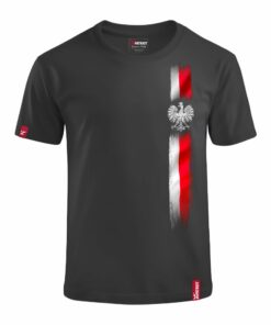 Dziecięca Czarna Koszulka Patriotyczna xPatriot Pionowy Pas z Orłem