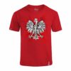 Dziecięca Czerwona Koszulka Patriotyczna xPatriot Orzeł w Koronie na Artystycznym Tle