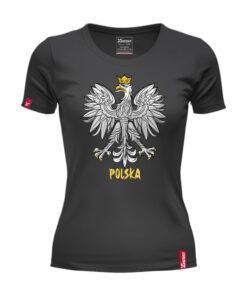 Koszulka Czarna Patriotyczna Damska xPatriot Orzeł w Koronie – Polska