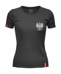 Koszulka Patriotyczna Damska xPatriot Klasyczny Orzeł w Koronie – Czarna