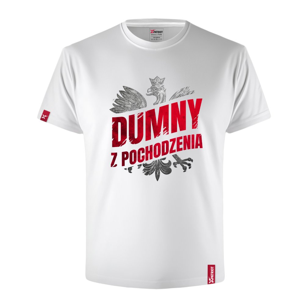 Koszulka z Nadrukiem xPatriot DUMNY Z POCHODZENIA – Biała