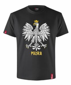 Męska Patriotyczna Koszulka Czarna xPatriot Orzeł w Koronie – Polska
