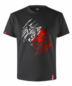 Męska Patriotyczna Koszulka xPatriot Wilk w barwach Polski Czarna