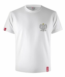 Męska Patriotyczna Koszulka xPatriot – Klasyczny Orzeł w Koronie – Biała