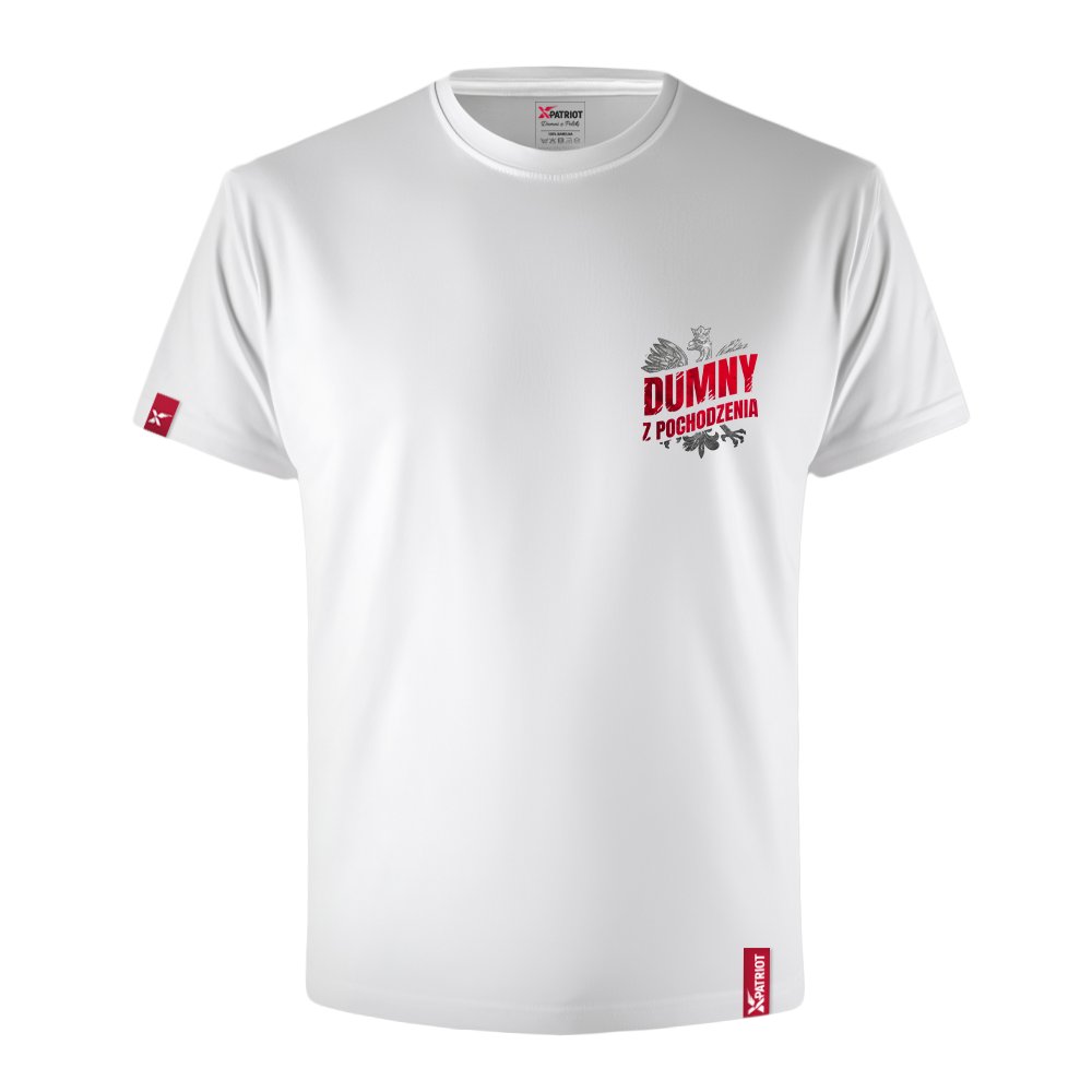 Oryginalna Biała Koszulka z Nadrukiem xPatriot DUMNY Z POCHODZENIA