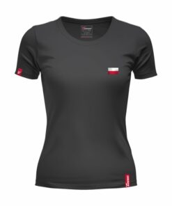 Oryginalna Czarna Koszulka Patriotyczna Damska xPatriot – Flaga Polski