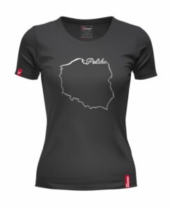 Oryginalna Czarna Koszulka Patriotyczna Damska xPatriot – Kontur Polski