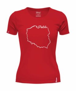 Oryginalna Czerwona Koszulka Patriotyczna Damska xPatriot – Kontur Polski