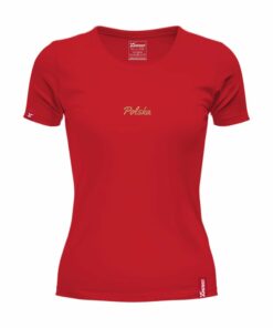 Oryginalna Czerwona Koszulka Patriotyczna Damska xPatriot – Złoty Napis Polska
