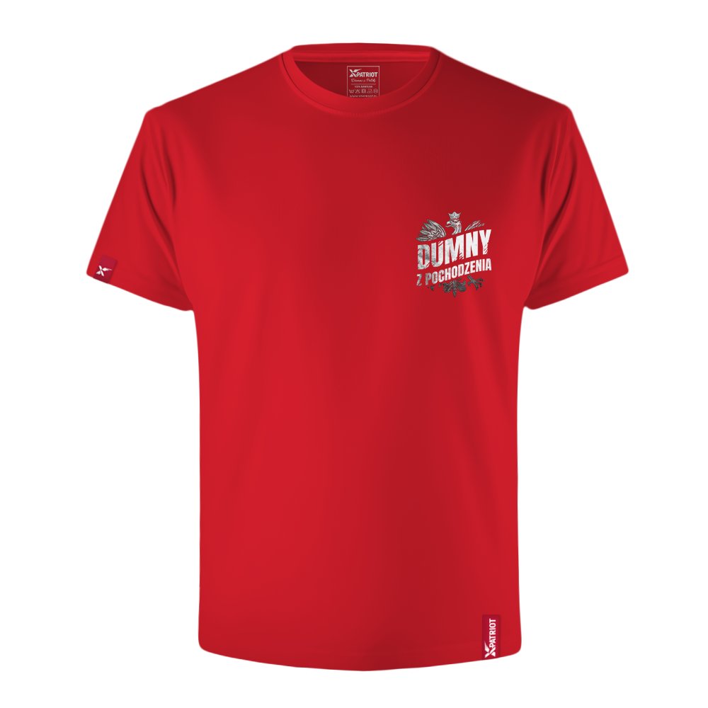 Oryginalna Czerwona Koszulka z Nadrukiem xPatriot DUMNY Z POCHODZENIA