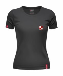 Oryginalna Damska Czarna Koszulka Patriotyczna xPatriot SZACHOWNICA LOTNICZA