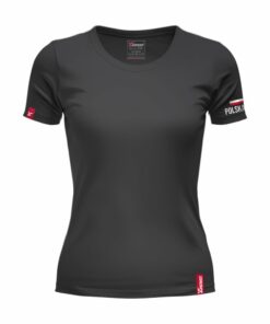 Oryginalna Damska Koszulka Patriotyczna xPatriot POLSKA na rękawie – Czarna