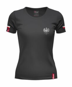 Oryginalna Damska Koszulka z Nadrukiem xPatriot Orzeł i Flaga – Czarna