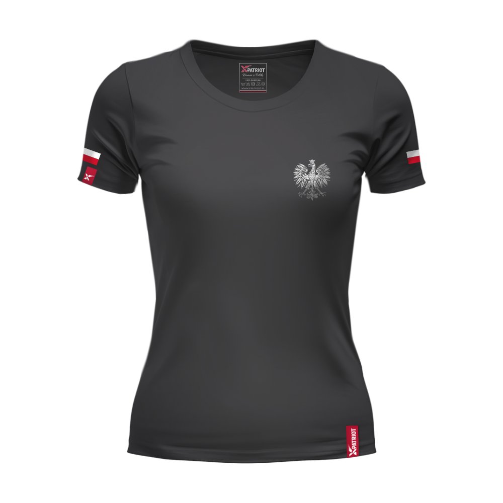 Oryginalna Damska Koszulka z Nadrukiem xPatriot Orzeł i Flaga – Czarna