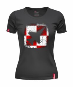 Oryginalna Koszulka Patriotyczna Damska xPatriot SZACHOWNICA LOTNICZA – Czarna