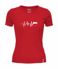Oryginalna Koszulka Patriotyczna Damska xPatriot – Bicie Serca Polska (czerwona)