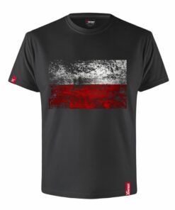 Oryginalna Koszulka Patriotyczna Męska xPatriot – Czarna z Flagą Polski