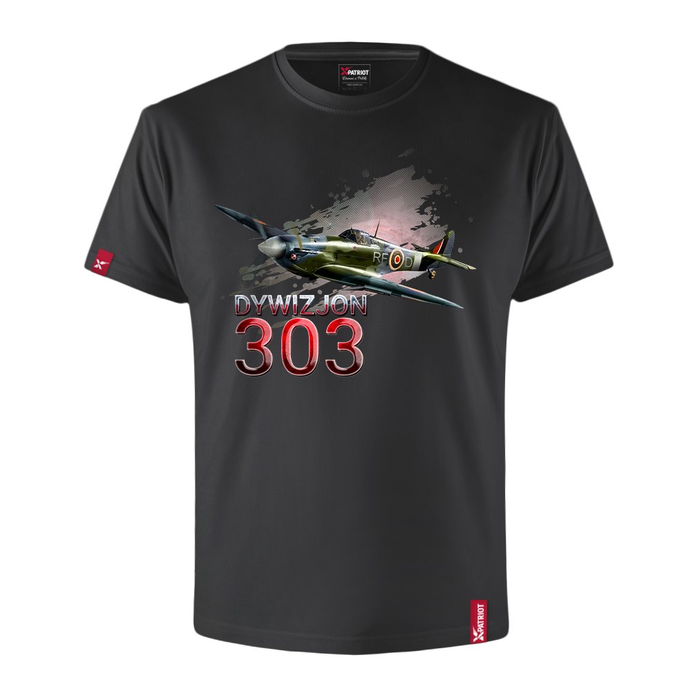 Oryginalna Męska Czarna Koszulka Patriotyczna xPatriot Dywizjon 303