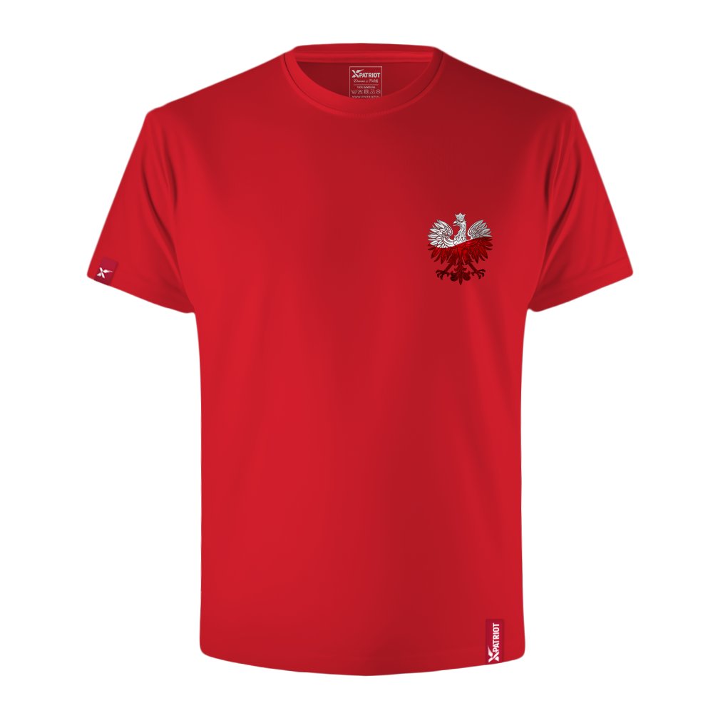 Oryginalna Męska Czerwona Koszulka Patriotyczna xPatriot – Godło Polski