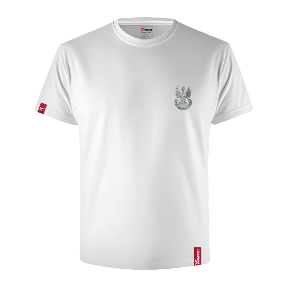 Oryginalna Męska Koszulka Patriotyczna xPatriot – Biała z Orzełkiem Wojska Polskiego