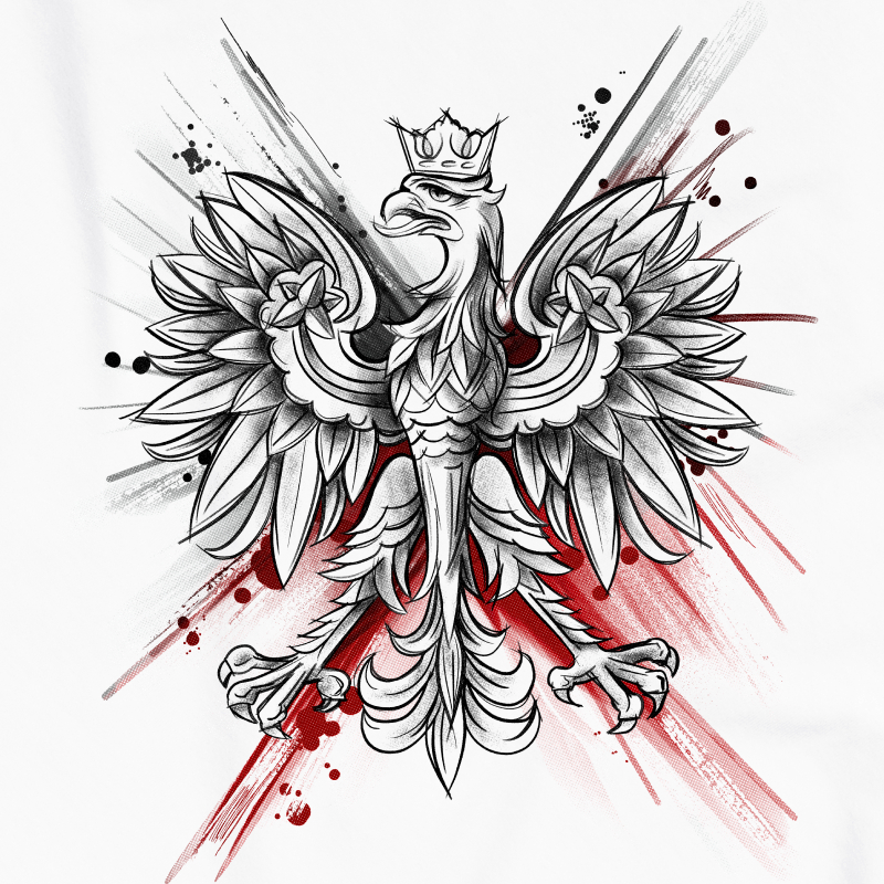 Męska biała Patriotyczna Koszulka xPatriot – Polska Orzeł