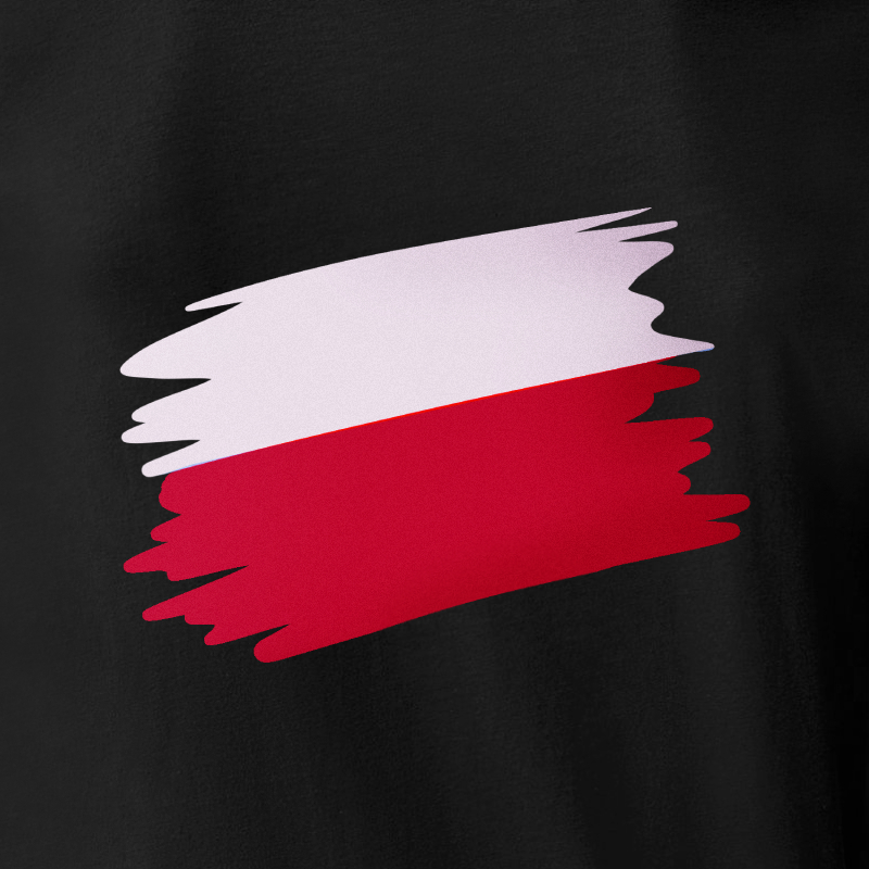 Dziecięca Czarna Koszulka Patriotyczna xPatriot Artystyczna Flaga Polski - obrazek 2