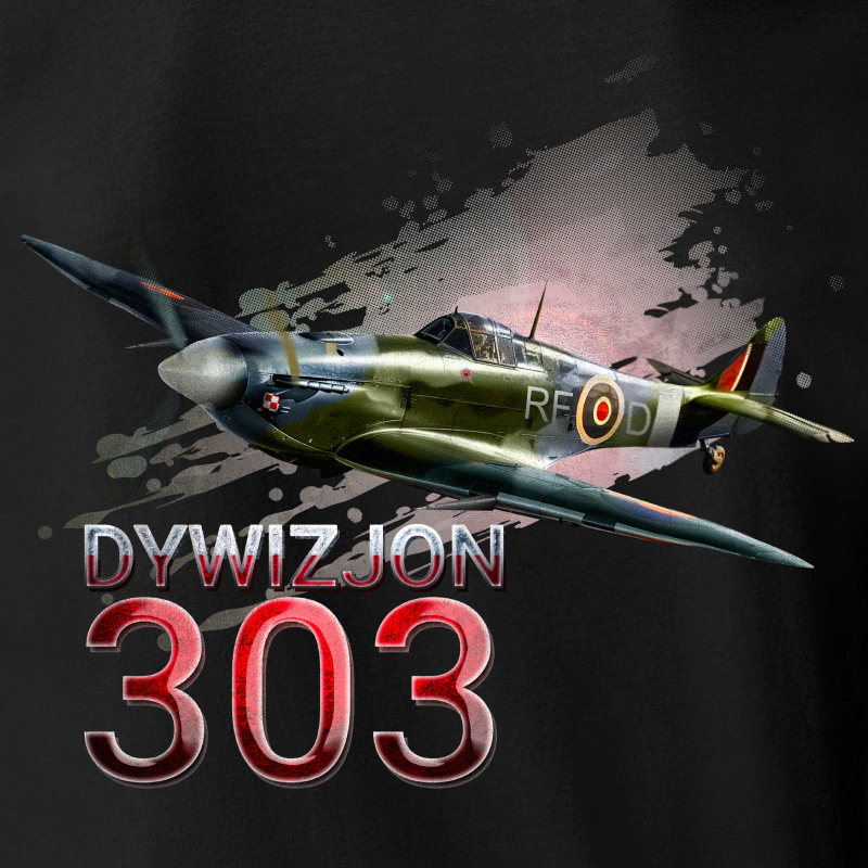 Oryginalna Męska Czarna Koszulka Patriotyczna xPatriot Dywizjon 303 - obrazek 2