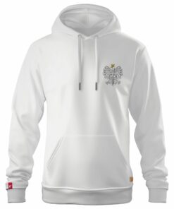 Biała Męska Bluza Patriotyczna xPatriot – Orzełek z Koroną na piersi