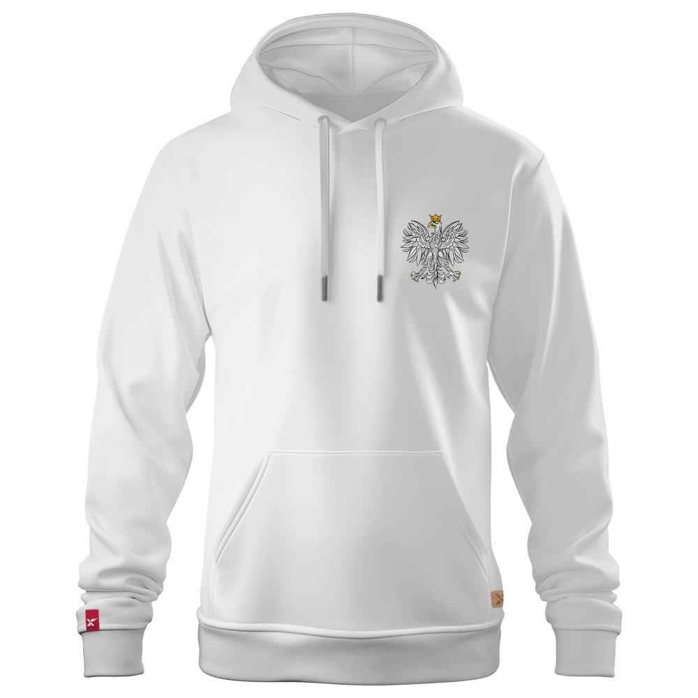 Biała Męska Bluza Patriotyczna xPatriot – Orzełek z Koroną na piersi